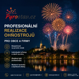 Profesionální realizace ohňostrojů pro obce a firmy